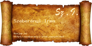 Szeberényi Irma névjegykártya