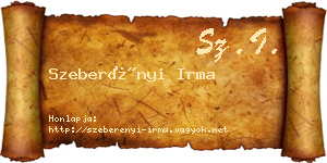 Szeberényi Irma névjegykártya