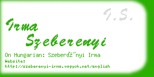 irma szeberenyi business card